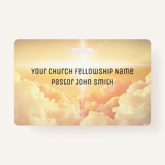 Christelijke hemelse wolkenkerk badge (Voorkant)