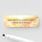 Christelijke hemelse wolkenkerk naamplaatje (In situ)