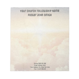 Christelijke hemelse wolkenkerkzaken notitieblok