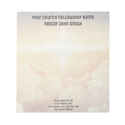 Christelijke hemelse wolkenkerkzaken notitieblok (Voorkant)