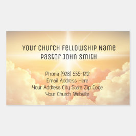 Christelijke hemelse wolkenkerkzaken rechthoekige sticker