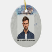 Christelijke Herdenkingsdienst Herdenking Wolf Keramisch Ornament (Achterkant)