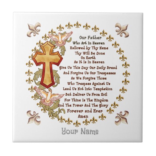 Christelijke Heren Gebed tegel Tegeltje (Voorkant)