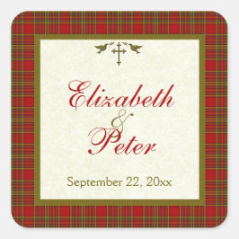 Christelijke herfst 1,5-inch Square Wedding Sticke Vierkante Sticker