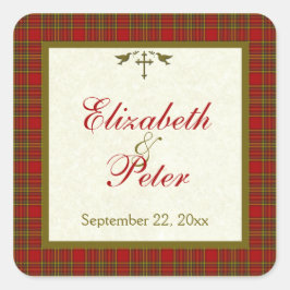 Christelijke herfst 1,5-inch Square Wedding Sticke Vierkante Sticker