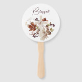 Christelijke herfst bloemrijke dankbaar handwaaier (Achterkant)