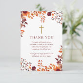 Christelijke Herfst Floral Celebration of Life Fun Bedankkaart (Staand voorkant)