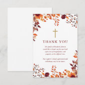 Christelijke Herfst Floral Celebration of Life Fun Bedankkaart (Voorkant / Achterkant)