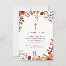 Christelijke Herfst Floral Celebration of Life Fun Bedankkaart