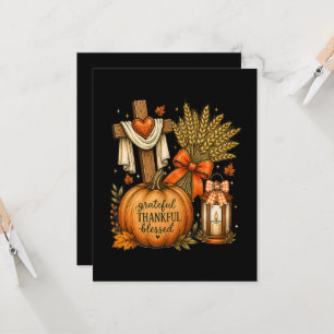 Christelijke herfst pompoen dankbaar dankbaar geze kaart