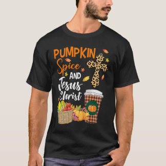 Christelijke herfst pompoen kruid en Jezus Christu T-shirt