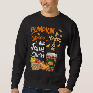 Christelijke herfst pompoen kruid en Jezus Christu Trui
