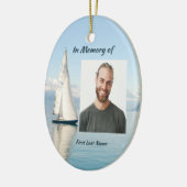 Christelijke herinnering Keepsake zeilboot zeilboo Keramisch Ornament (Links)