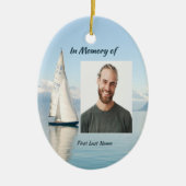 Christelijke herinnering Keepsake zeilboot zeilboo Keramisch Ornament (Voorkant)