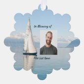 Christelijke herinnering Keepsake zeilboot zeilboo Ornament Kaart (Voorkant)