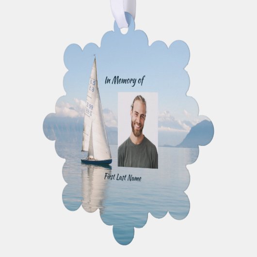 Christelijke herinnering Keepsake zeilboot zeilboo Ornament Kaart (Links)