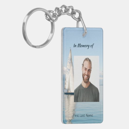 Christelijke herinnering Keepsake zeilboot zeilboo Sleutelhanger (Voorkant Links)