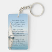 Christelijke herinnering Keepsake zeilboot zeilboo Sleutelhanger (achterkant)
