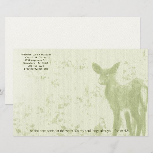 Christelijke hertenbroek voor het waterstationery briefpapier (Voorkant / Achterkant)