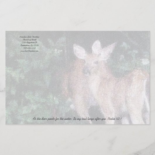 Christelijke hertenbroek voor het waterstationery briefpapier (Voorkant)