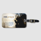 Christelijke HIJ PRAYS Bagagelabel (Voorkant (horizontaal))