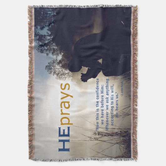 Christelijke HIJ PRAYS Deken (Voorkant Verticaal)