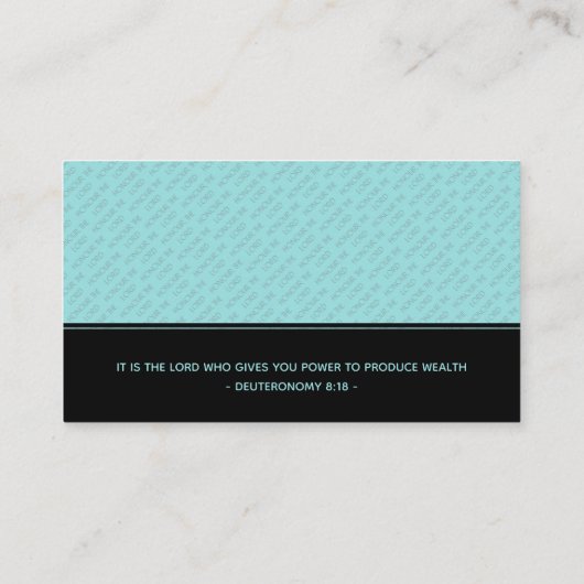 Christelijke HONOR OP DE LORD, persoonlijk Visitekaartje (Achterkant)