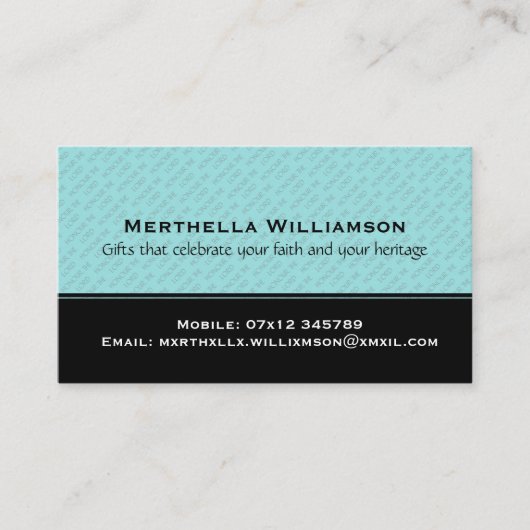 Christelijke HONOR OP DE LORD, persoonlijk Visitekaartje (Voorkant)