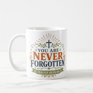Christelijke hoop citaat 'Je wordt nooit vergeten' Koffiemok