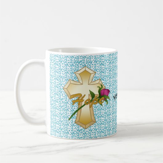 Christelijke hoop rozenkruis mok (Links)