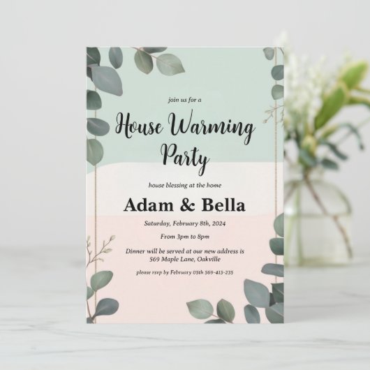 Christelijke housewarming-uitnodiging kaart (Staand voorkant)
