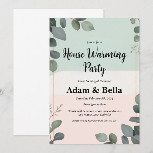 Christelijke housewarming-uitnodiging kaart (Voorkant / Achterkant)
