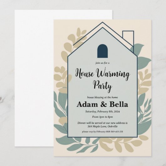 Christelijke housewarming-uitnodiging kaart (Voorkant / Achterkant)