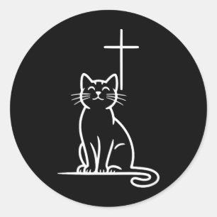 Christelijke Huisdieren Katten Liefde Jezus Wees G Ronde Sticker