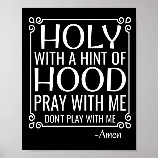 Christelijke Humor Heilige en Hood Poster (Voorkant)