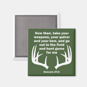 Christelijke Hunter Hunting Genesis 27:3 Magneet (Voorkant / Achterkant)