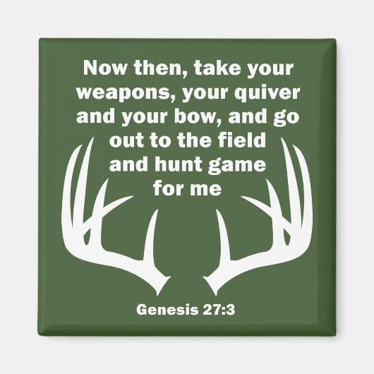 Christelijke Hunter Hunting Genesis 27:3 Magneet (Voorkant)