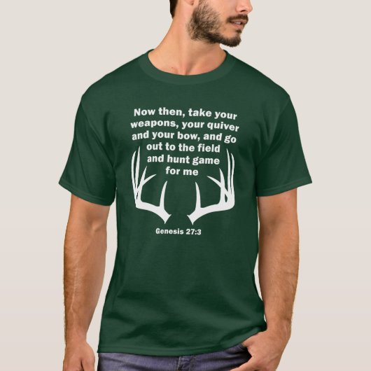 Christelijke Hunter Hunting Genesis 27:3 T-shirt (Voorkant)