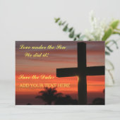 Christelijke Huwelijksaankondiging Bewaar De Datum Kaart (Staand voorkant)