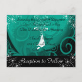 Christelijke huwelijksuitnodiging Blue Blauwgroen  Uitnodiging Briefkaart (Achterkant)