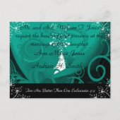 Christelijke huwelijksuitnodiging Blue Blauwgroen  Uitnodiging Briefkaart (Voorkant)