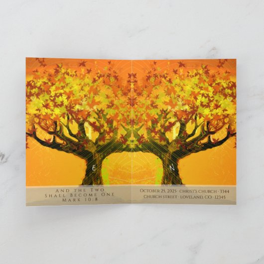 Christelijke huwelijksuitnodiging De twee worden é (Binnen)