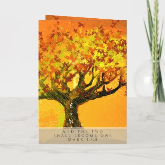 Christelijke huwelijksuitnodiging De twee worden é (Achterkant)