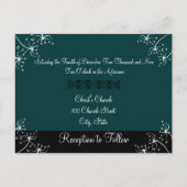 Christelijke huwelijksuitnodiging diep Blauwgroen Uitnodiging Briefkaart (Achterkant)