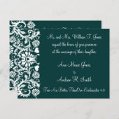 Christelijke huwelijksuitnodiging diep Blauwgroen Uitnodiging Briefkaart (Voorkant / Achterkant)