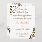 Christelijke huwelijksuitnodiging diepe chocolade uitnodiging briefkaart (Voorkant / Achterkant)