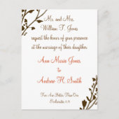 Christelijke huwelijksuitnodiging diepe chocolade uitnodiging briefkaart (Voorkant)