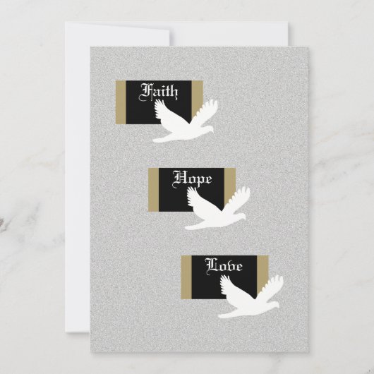 Christelijke huwelijksuitnodiging — geloof, hoop & kaart (Voorkant)