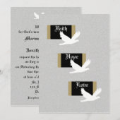 Christelijke huwelijksuitnodiging — geloof, hoop & kaart (Voorkant / Achterkant)