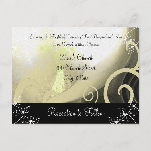 Christelijke huwelijksuitnodiging Green Cala Lily Uitnodiging Briefkaart (Achterkant)